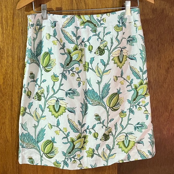 ANN TAYLOR LOFT Floral Linen-Blend Skirt Sz 6 - Picture 2 of 6